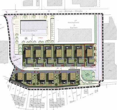 Lage Grundstück im Areal - Einfamilienhaus Typ 'Buchberg 136', Neue Mitte - Lauffenmühle