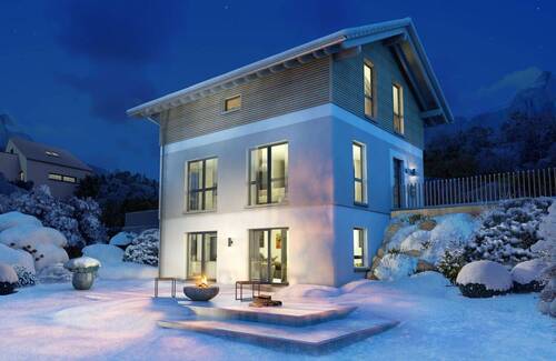 Ansicht Garten Winterabend - 