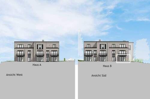 Terrassenansicht Süd - Terrassenwohnung in Hamburg zum Kaufen