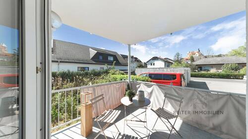Balkon mit traumhaften Blick auf die Liobakirche - 