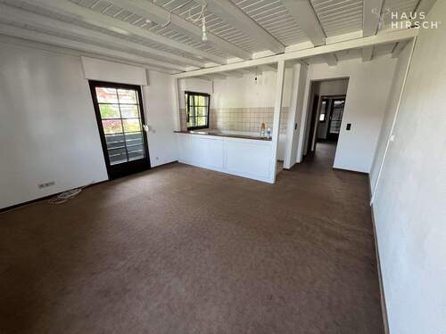 Wohnzimmer Blick auf Küche - 2 Zimmer Etagenwohnung zum Kaufen in Eppertshausen