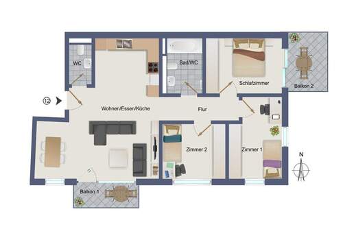 Wohnung-Nr. 12 - 