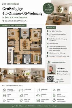 Flyer erstellt mit KI - Großzügige 4,5 -Zimmer-OG-Wohnung