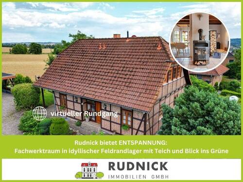Titel_MB-11459 - Rudnick bietet ENTSPANNUNG: Fachwerktraum in idyllischer Feldrandlager mit Teich und Blick ins Grüne