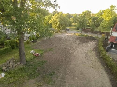 Luftbild zur STraßenseite - Grundstück in Storkow