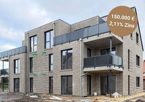 Titelbild - Moderne Neubauwohnung in Werlte: 4-Zimmer-Wohntraum mit Balkon und Aufzug! Provisionsfrei!