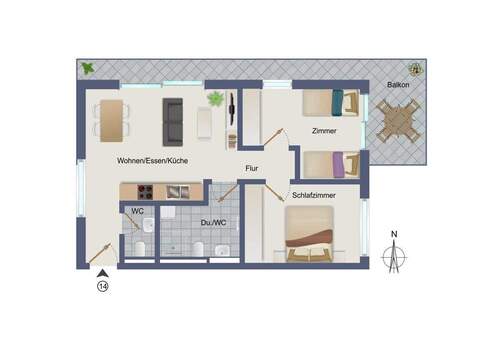 Wohnung-Nr. 14 - 