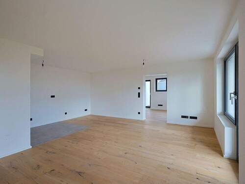 Lichtdurchfluteter Wohn-/Essbereich mit offener Küche - 