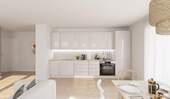 Die offene Wohnküche lädt zu gemeinsamen Mahlzeite - 2 Zimmer Terrassenwohnung in Düsseldorf