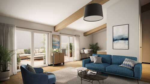 Wohnzimmer mit Wohlfühlfaktor - HERZOG LUDWIG: Großzügige 3,5-Zimmer-Dachterrassenwohnung im Herzen Erdings