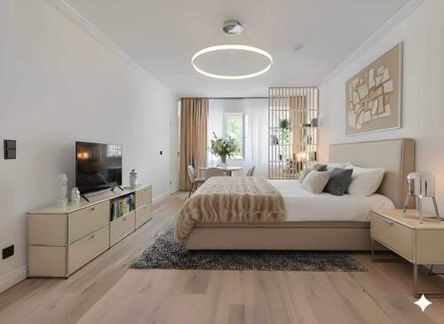 Schlafzimmer 3D Möbel - Etagenwohnung mit 42,70 m&sup2; in Hamburg zum Kaufen