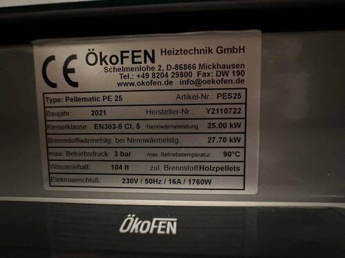 Typenschild Heizung - 