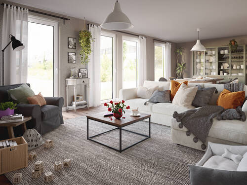 Stadthaus-Flair-145-Wohnzimmer.png - 5 Zimmer Mehrfamilienhaus, Wohnhaus in Bleckhausen