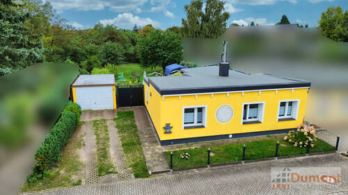 Luftaufnahme - Toller Bungalow mit Garage und sonnigem Garten in beliebter Wohnlage von BitterfeldWolfen.