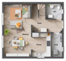 Grundriss-Erdgeschoss-mit-Keller - Einfamilienhaus mit 100,00 m² in Burgthann zum Kaufen