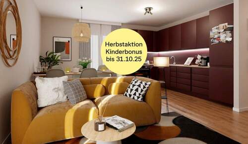 Im Wohnzimmer lässt es sich bestens entspannen - 2-Zimmer-Eigentumswohnung mit Balkon und Abstellraum