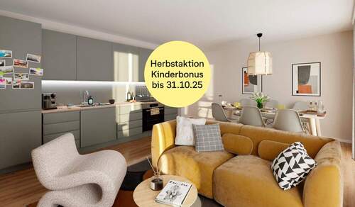Ein hell erleuchtetes Wohnzimmer - Barrierefreie 3-Zimmer-Wohnung mit großer Dusche