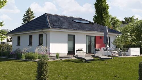 Bungalow-92-Gartenansicht - Bequemes Wohnen in Bungalow mit Keller auf traumhaftem Süd-Grundstück in Burgthann-Grub