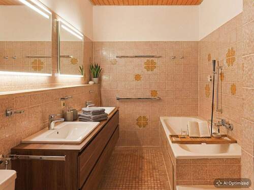 [KI-optimiertes Foto] Großzügiges Badezimmer mit komfortabler Ausstattung - 