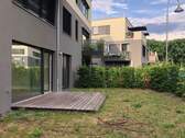Terrasse mit Garten - Erdgeschosswohnung mit Gartenanteil und Terrasse,3 Zimmer und 2 Bäder am Pätzer See