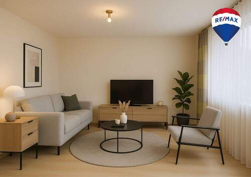 Digitales Einrichtungsbeispiel Wohnzimmer - Attraktive 4,5-Zimmer Wohnung mit viel Platz zum Wohlfühlen in Bonndorf