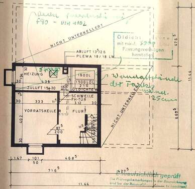 Grundriß KG bemaßt Auszug - 