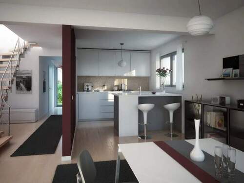 Projektiertes Wohnzimmer - 4 Zimmer Doppelhaushälfte in Grenzach-Wyhlen