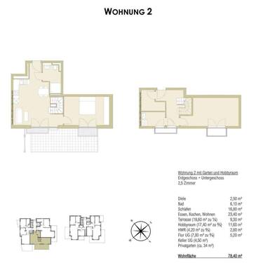 Grundriss Whg 2 - Promenadenensemble 'Truderinger Wald' - Whg. 2