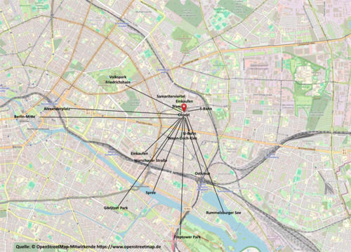 Umgebungskarte - 1 Zimmer Etagenwohnung in Berlin