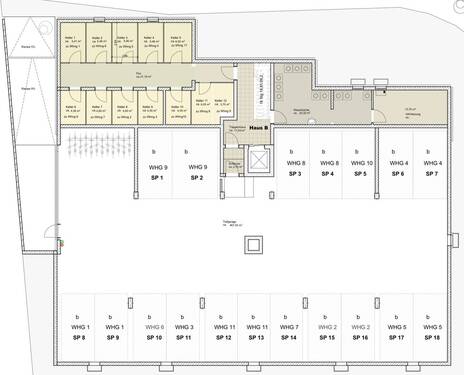 Haus B Kellergeschoss mit Tiefgarage - 