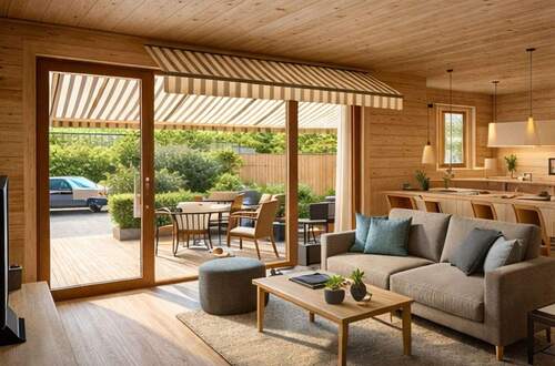 Musterbild Wohnen - Exklusive 3,5-Zimmer-Gartenwohnung (barrierefrei) im energieeffizienten Holzbau in Köln-Wahn