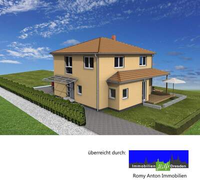 Beispielhaus Vorderansicht - Grundstück zum Kaufen in Weinböhla