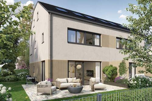 Terrasse Tag - Moderne Neubau Doppelhaushälfte in Ottobrunn