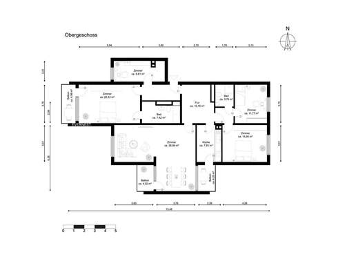 1.Obergeschoss - 5 Zimmer Etagenwohnung in Wiesbaden