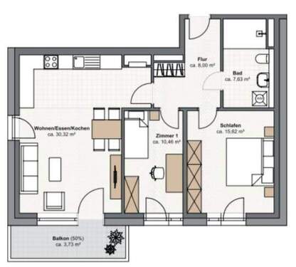 Wohnung 24 - 3 Zimmer Etagenwohnung zum Kaufen in Kaarst / Büttgen