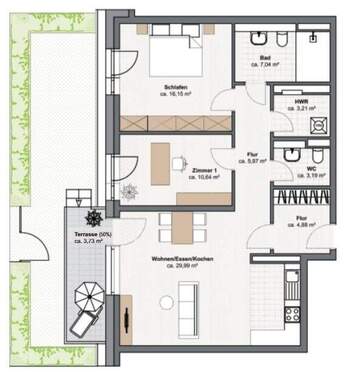 Wohnung 20 - 3 Zimmer Etagenwohnung zum Kaufen in Kaarst / Büttgen