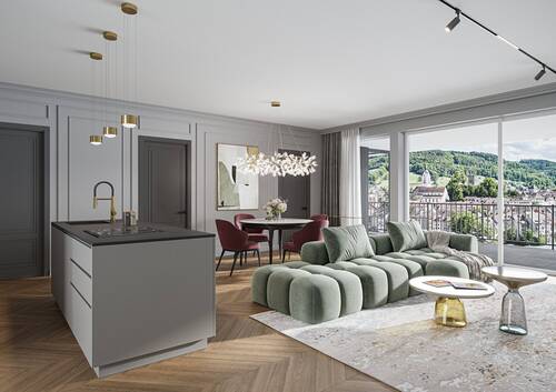 Innenvisualisierung_3.OG_W19 - EXTRAVAGANT ! ° W19 ° 3.5-ZWG ° 3.OG ° Süd-Ost-West SONVIDA - Dreispitz Laufenburg