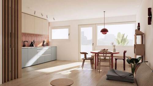 Visualisierung Essplatz - 3 Zimmer Architekten Wohnung komplett renoviert