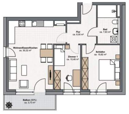 Wohnung 27 - 3 Zimmer Etagenwohnung zum Kaufen in Kaarst / Büttgen