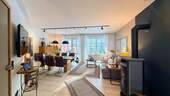 Wohnzimmer mit Kaminofen - Reihenendhaus mit 136,40 m&sup2; in Parsberg zum Kaufen