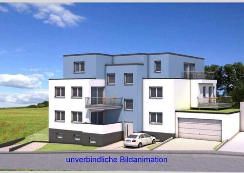 3D Perspektive_Straße - Oberkirch-Zentrumsnahe Lage: Neubauwohnung im OG mit ca. 84 m² Wfl., Balkon, Garage, Einbauküche, Aufzug