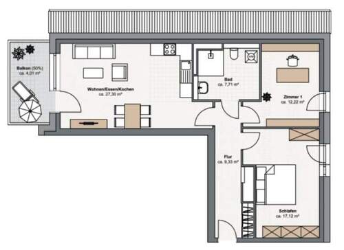 Wohnung 25 - 3 Zimmer Etagenwohnung zum Kaufen in Kaarst / Büttgen