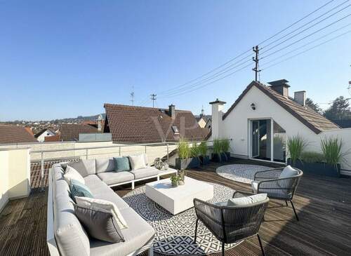 Dachterrasse - Visualisierung Dachterrasse mit Ausblick - 
