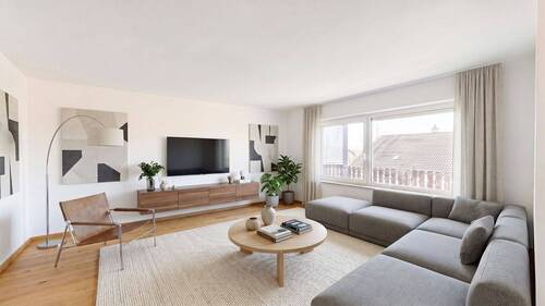 Einrichtungsbeispiel Wohnzimmer - Doppelhaushälfte mit 122,00 m&sup2; in Buxheim zum Kaufen