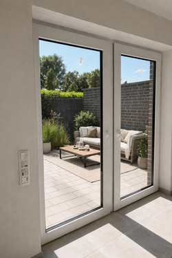 Terasse Innenansicht Musterhaus - Doppelhaushälfte mit 184,00 m&sup2; in Heinsberg zum Kaufen