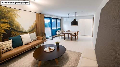 Wohnzimmer Visualisierung - 3 Zimmer Etagenwohnung zum Kaufen in Stuttgart