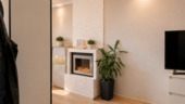elektrischer Kamin im Wohnzimmer - Etagenwohnung mit 68,50 m&sup2; in Offenbach zum Kaufen