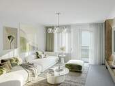 Wohnzimmer - Moderne 2,5-Zimmer-Wohnung mit Südbalkon in Bellenberg