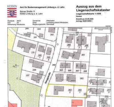Amtliche Liegenschaftskarte - 