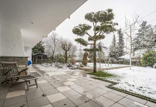 Blick in den winterlichen Garten - 